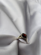 Garnet Halo Ring