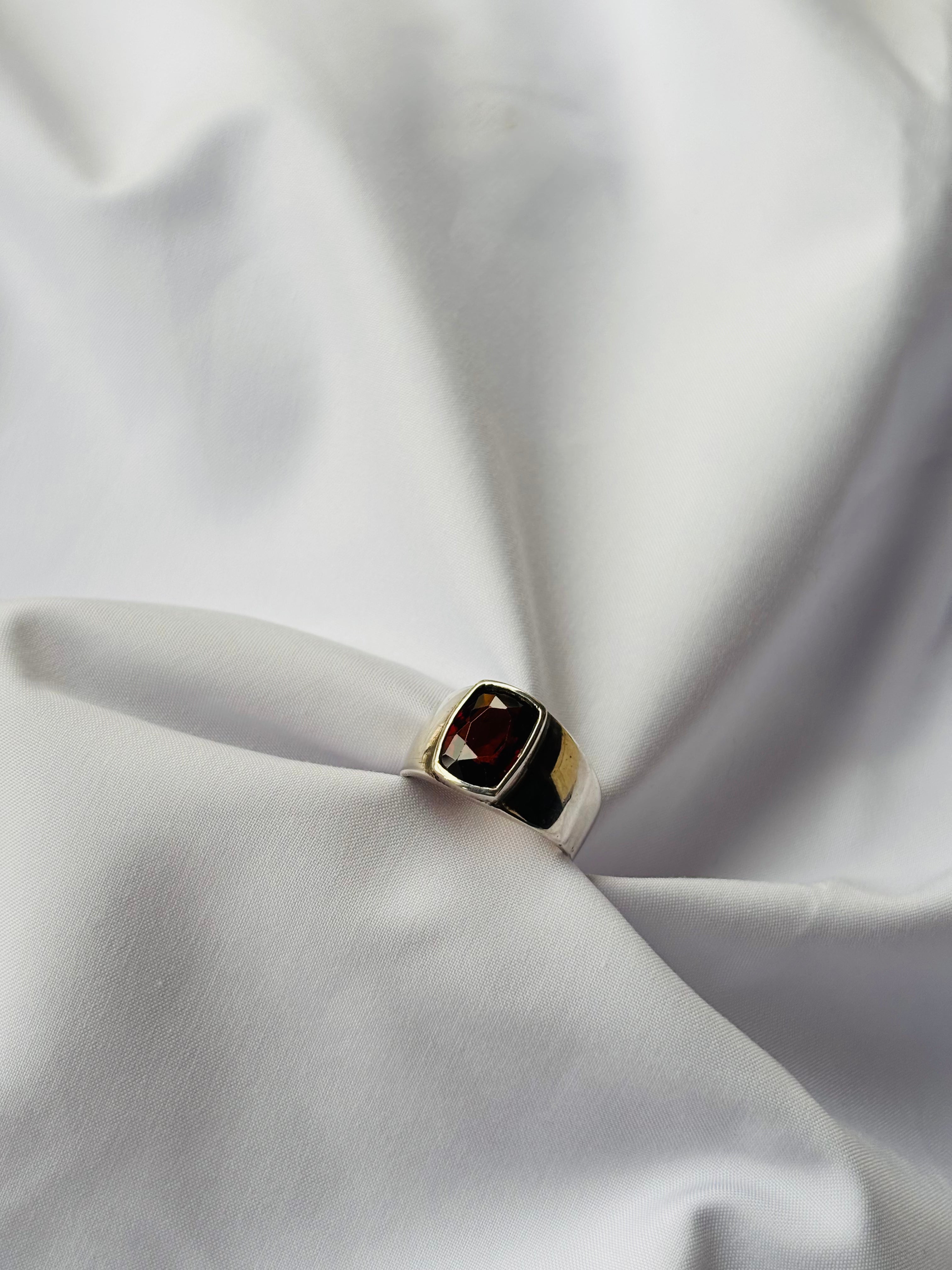 Garnet Halo Ring 7