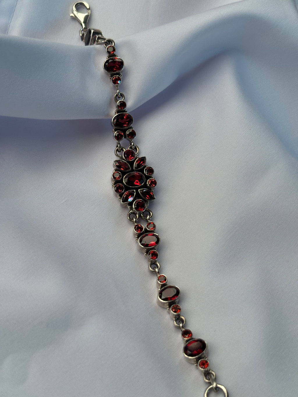 Almandine Garnet Floral Bracelet