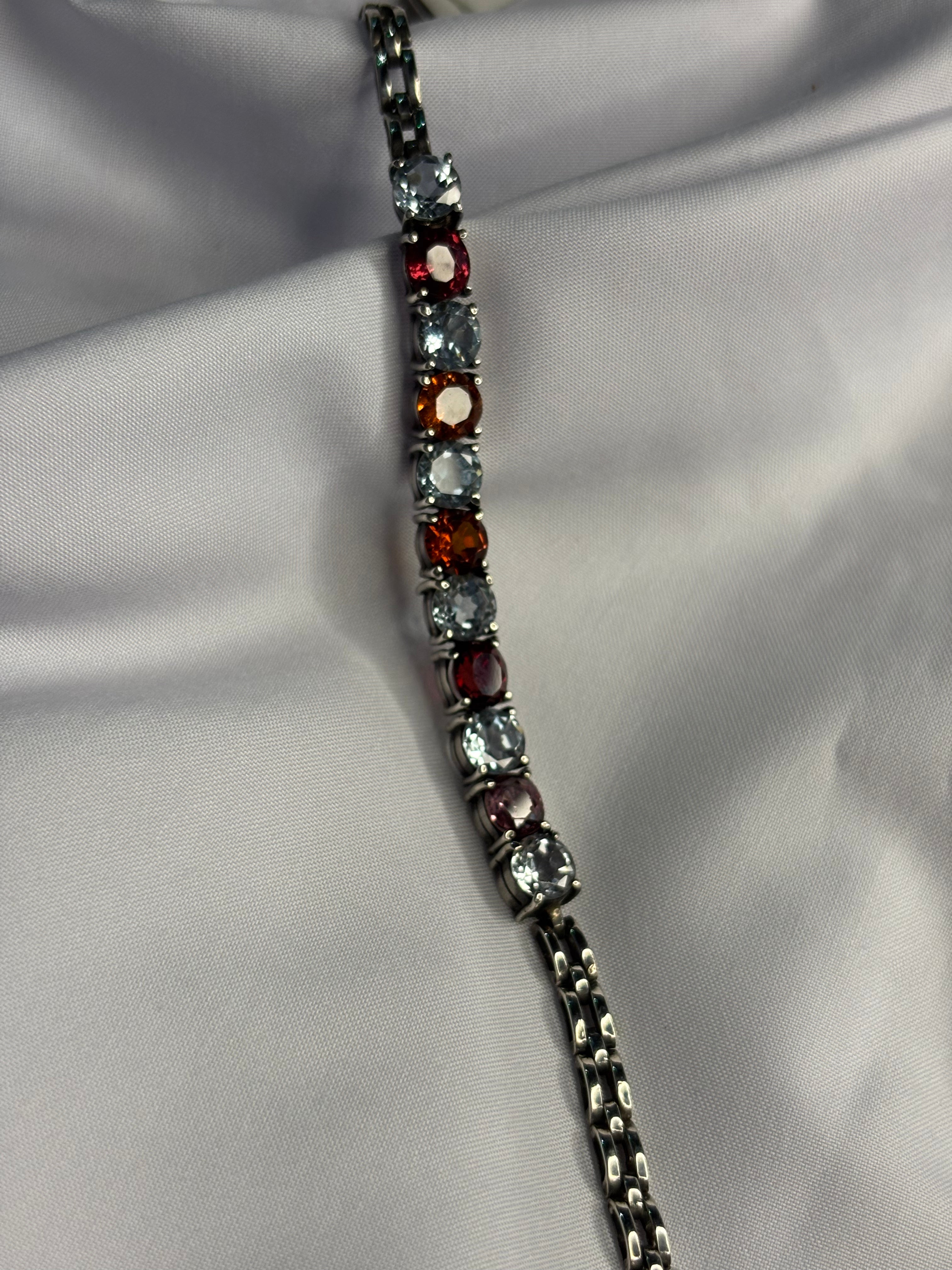 Aquamarine and Garnet Bracelet 1