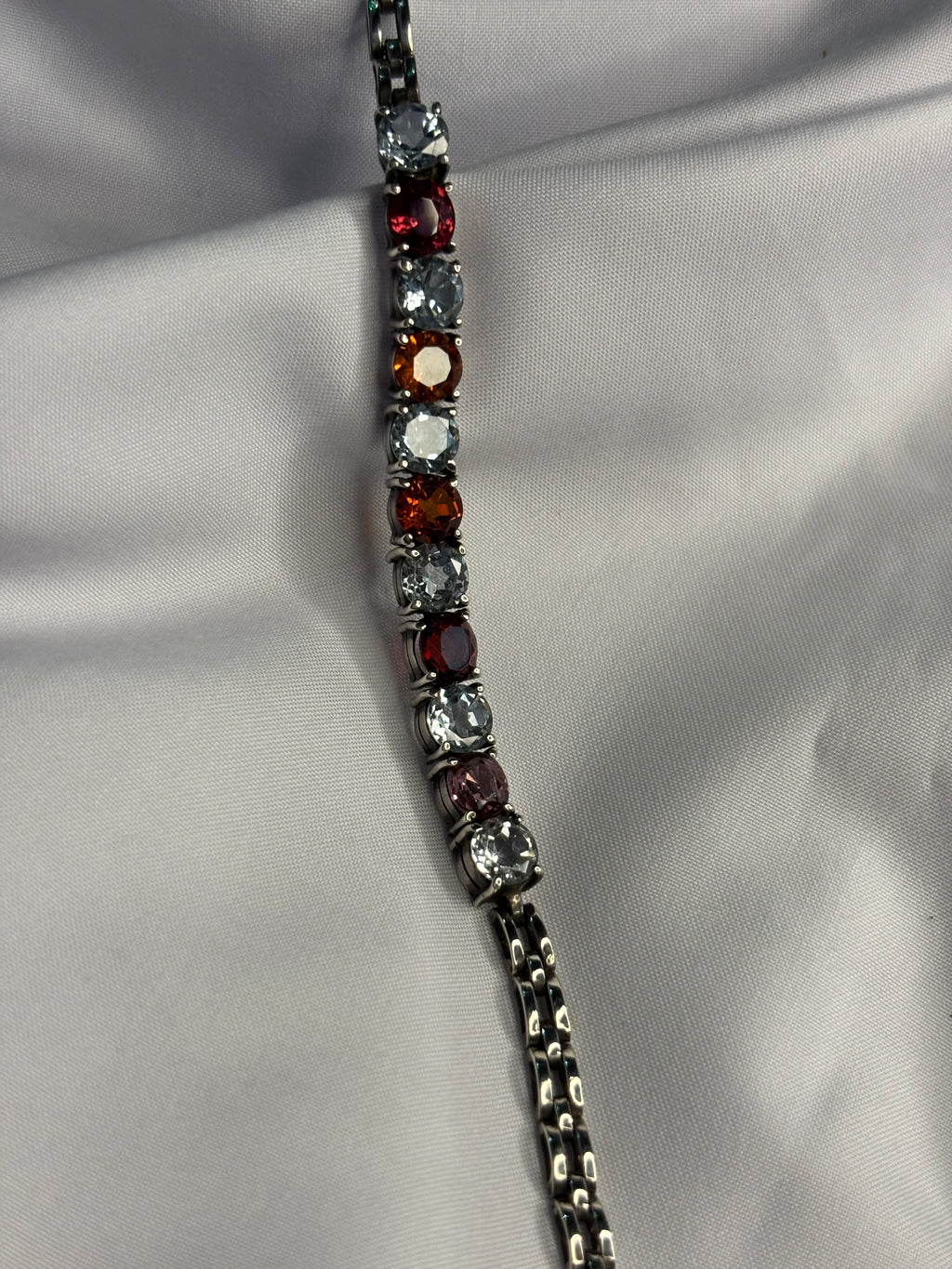 Aquamarine and Garnet Bracelet