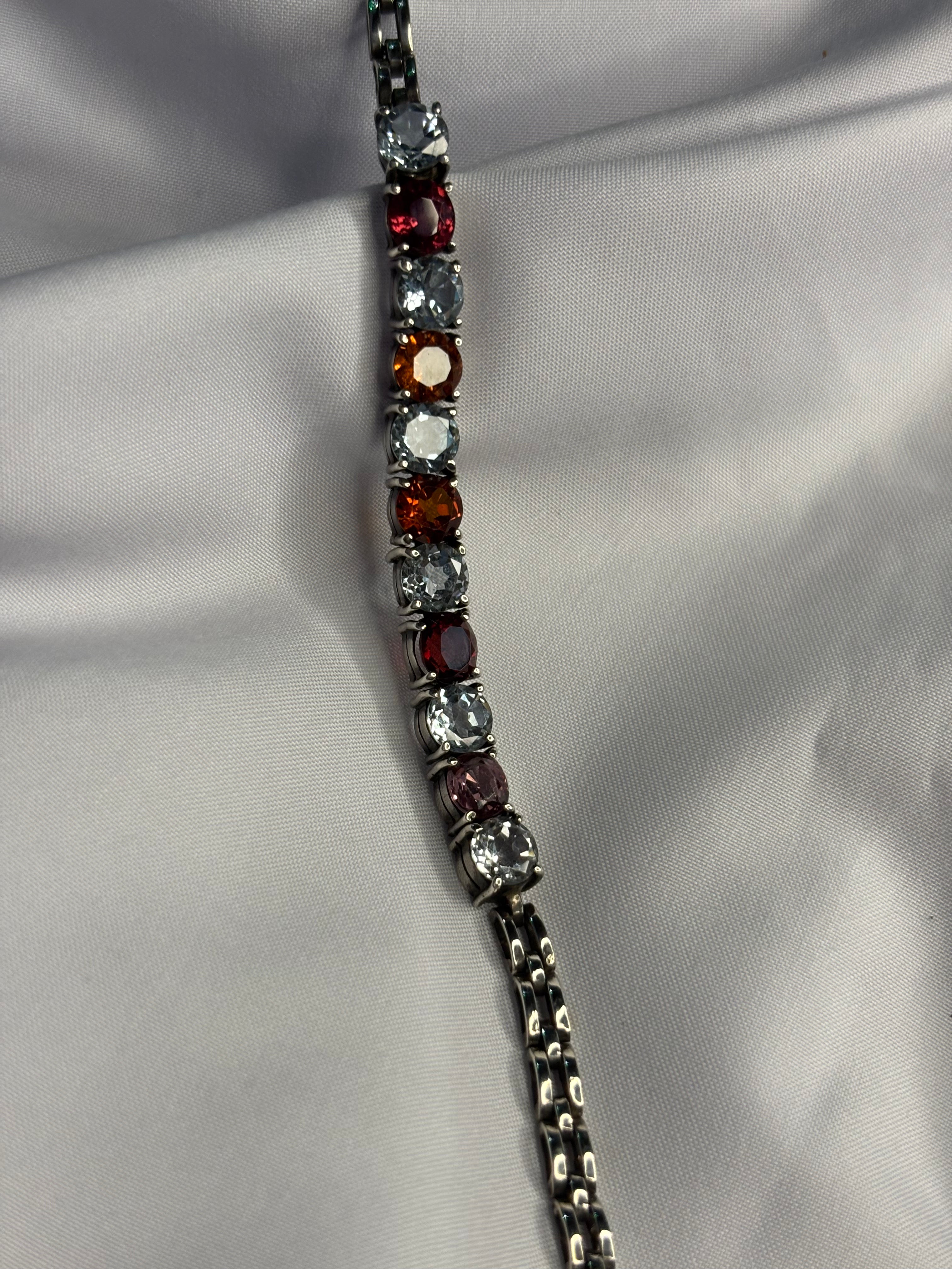 Aquamarine and Garnet Bracelet 2