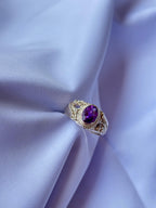 Amethyst Halo Ring