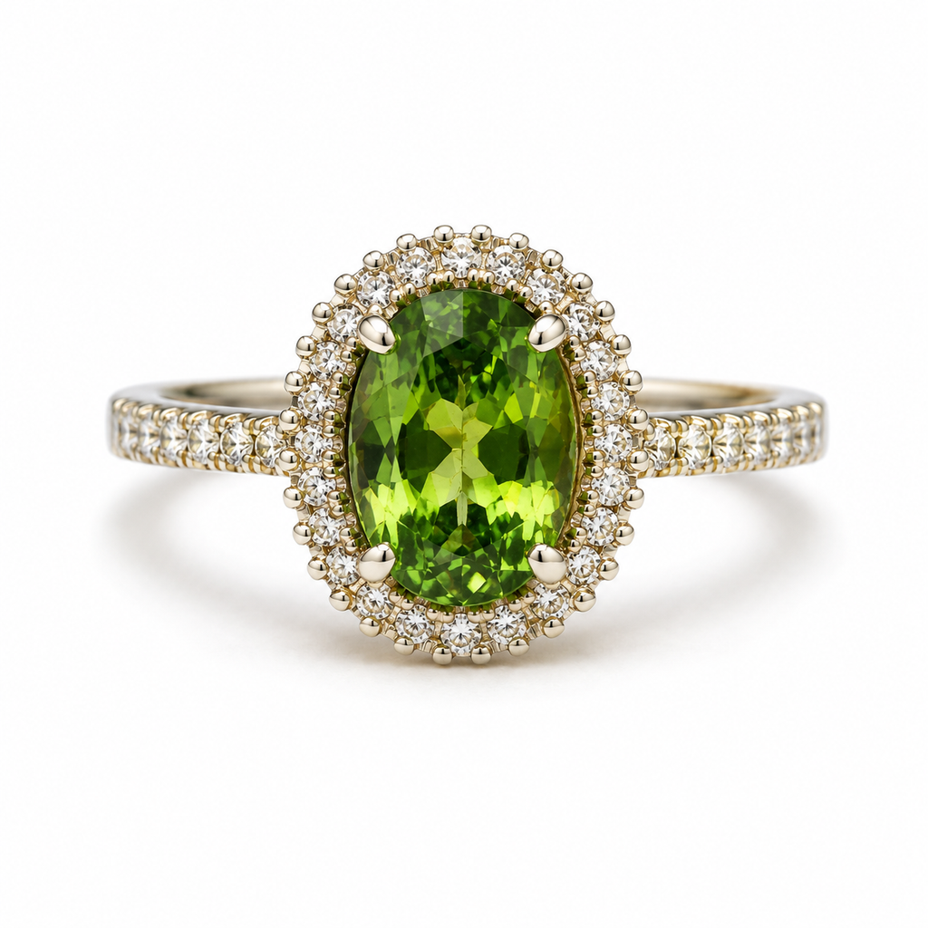 Zircon Halo Sterling Silver Ring in 925 sterling silver - photo 1 of 4