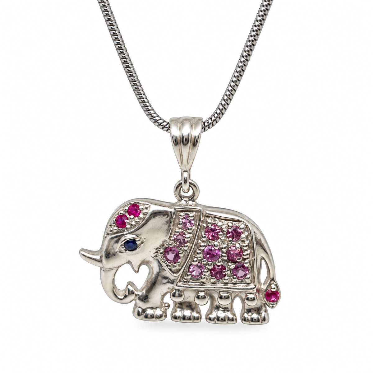 Multicolour Gemstone Sterling Silver Pendant in 925 sterling silver - photo 2 of 4