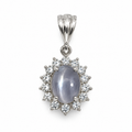 Star Sapphire & American Diamond Sterling Silver Pendant in 925 sterling silver - photo 3 of 4