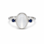 Moonstone Three-Stone Sterling Silver Ring in 925 sterling silver - photo 2 of 4