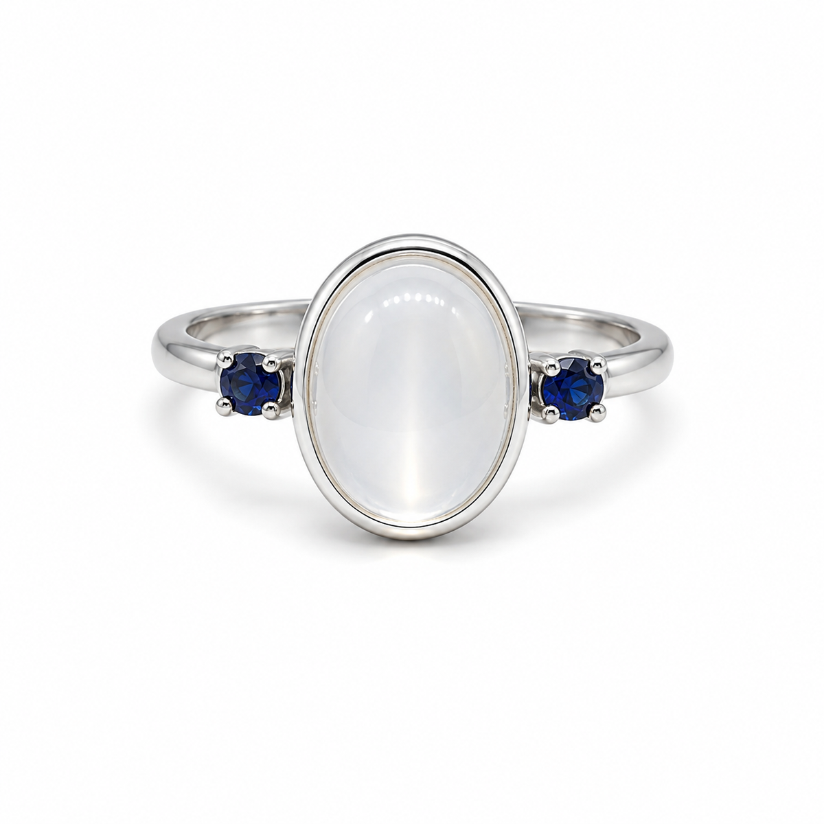 Moonstone Three-Stone Sterling Silver Ring in 925 sterling silver - photo 2 of 4