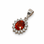 Hessonite & Garnet Sterling Silver Pendant in 925 sterling silver - photo 2 of 4