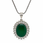 Agate & American Diamond Sterling Silver Pendant in 925 sterling silver - photo 1 of 4