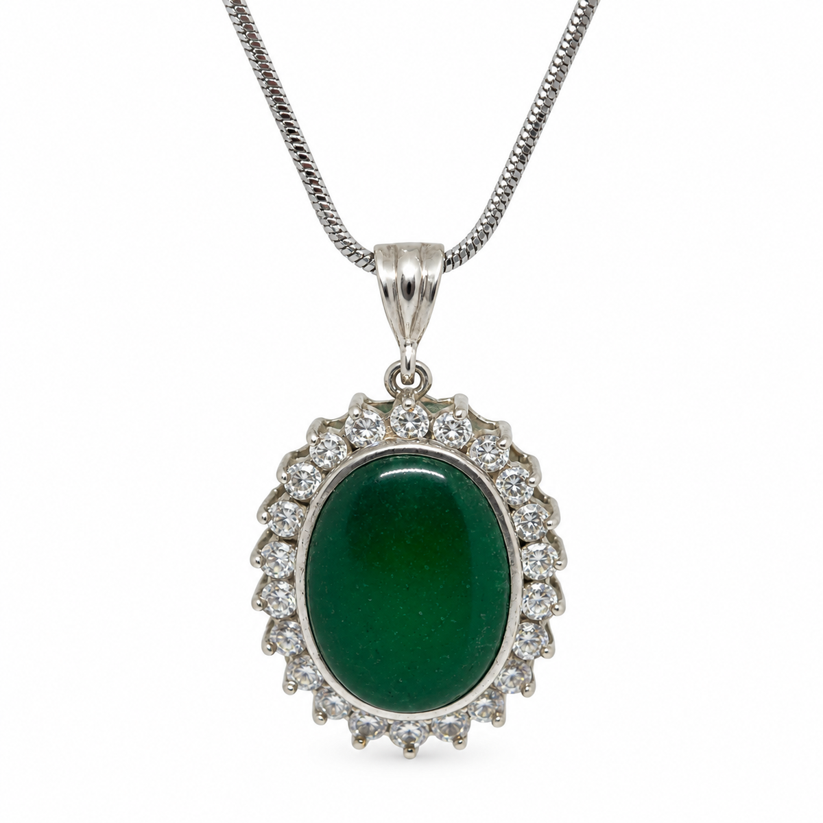 Agate & American Diamond Sterling Silver Pendant in 925 sterling silver - photo 1 of 4