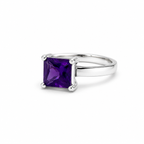 Amethyst Solitaire Sterling Silver Ring in 925 sterling silver - photo 4 of 4