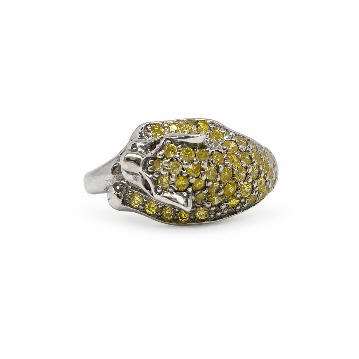 American Diamond Halo Sterling Silver Ring in 925 sterling silver - photo 1 of 4