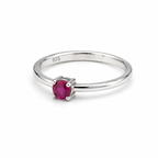 Pink Sapphire Solitaire Sterling Silver Ring in 925 sterling silver - photo 3 of 4