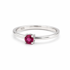 Pink Sapphire Solitaire Sterling Silver Ring in 925 sterling silver - photo 4 of 4