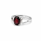 Garnet Solitaire Sterling Silver Ring in 925 sterling silver - photo 4 of 4