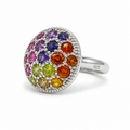 Multicolour Gemstone Vintage Sterling Silver Ring in 925 sterling silver - photo 1 of 4