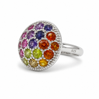 Multicolour Gemstone Vintage Sterling Silver Ring in 925 sterling silver - photo 1 of 4