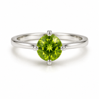 Peridot Solitaire Sterling Silver Ring in 925 sterling silver - photo 1 of 4