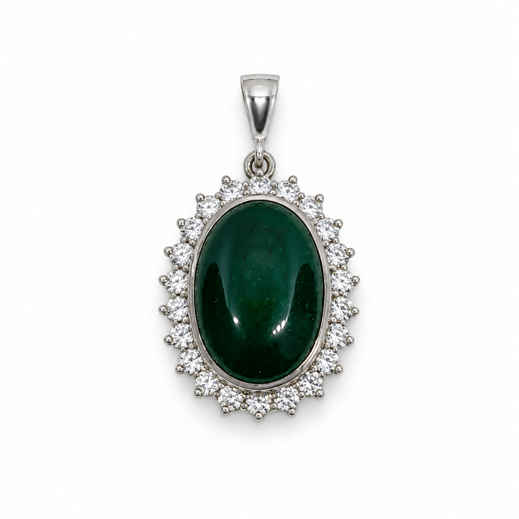 Agate & American Diamond Sterling Silver Pendant in 925 sterling silver - photo 2 of 4