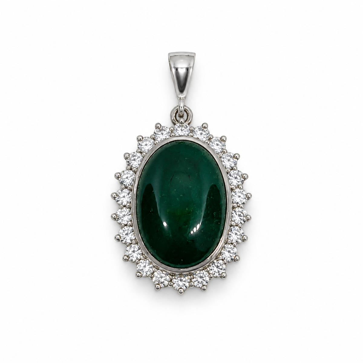 Agate & American Diamond Sterling Silver Pendant in 925 sterling silver - photo 2 of 4