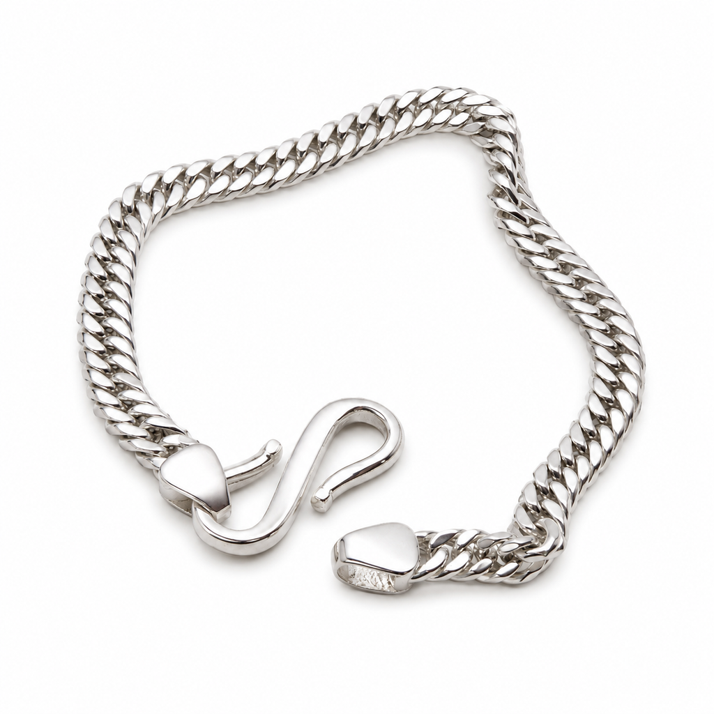 Double Curb Chain Sterling Silver Bracelet in 925 sterling silver - photo 3 of 4