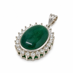 Agate & American Diamond Sterling Silver Pendant in 925 sterling silver - photo 3 of 4