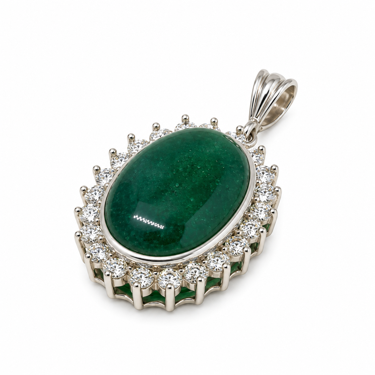 Agate & American Diamond Sterling Silver Pendant in 925 sterling silver - photo 3 of 4