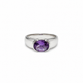 Amethyst Solitaire Sterling Silver Ring in 925 sterling silver - photo 1 of 4