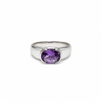 Amethyst Solitaire Sterling Silver Ring in 925 sterling silver - photo 1 of 4