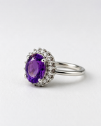 Amethyst Halo Sterling Silver Ring in 925 sterling silver - photo 4 of 4