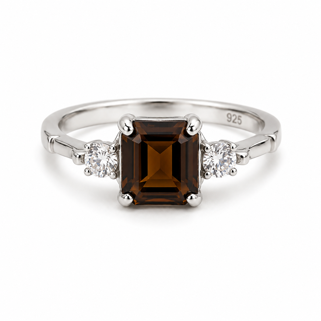 Quartz Three-Stone Sterling Silver Ring in 925 sterling silver - photo 1 of 4