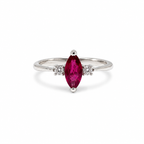 Garnet Three-Stone Sterling Silver Ring in 925 sterling silver - photo 5 of 5