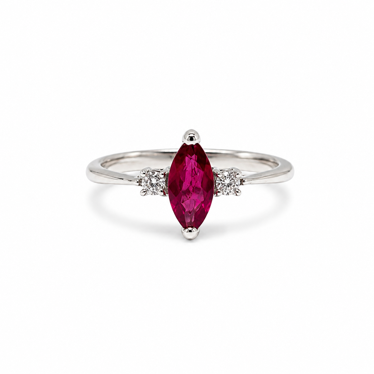 Garnet Three-Stone Sterling Silver Ring in 925 sterling silver - photo 5 of 5
