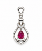 Tourmaline & American Diamond Sterling Silver Pendant in 925 sterling silver - photo 2 of 5