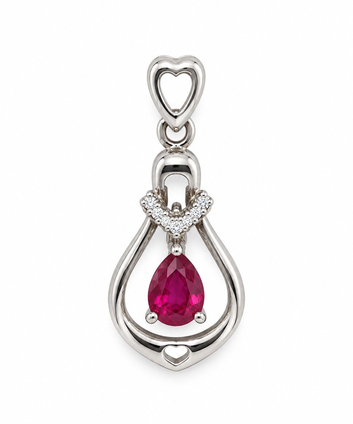 Tourmaline & American Diamond Sterling Silver Pendant in 925 sterling silver - photo 2 of 5