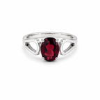 Garnet Solitaire Sterling Silver Ring in 925 sterling silver - photo 2 of 4