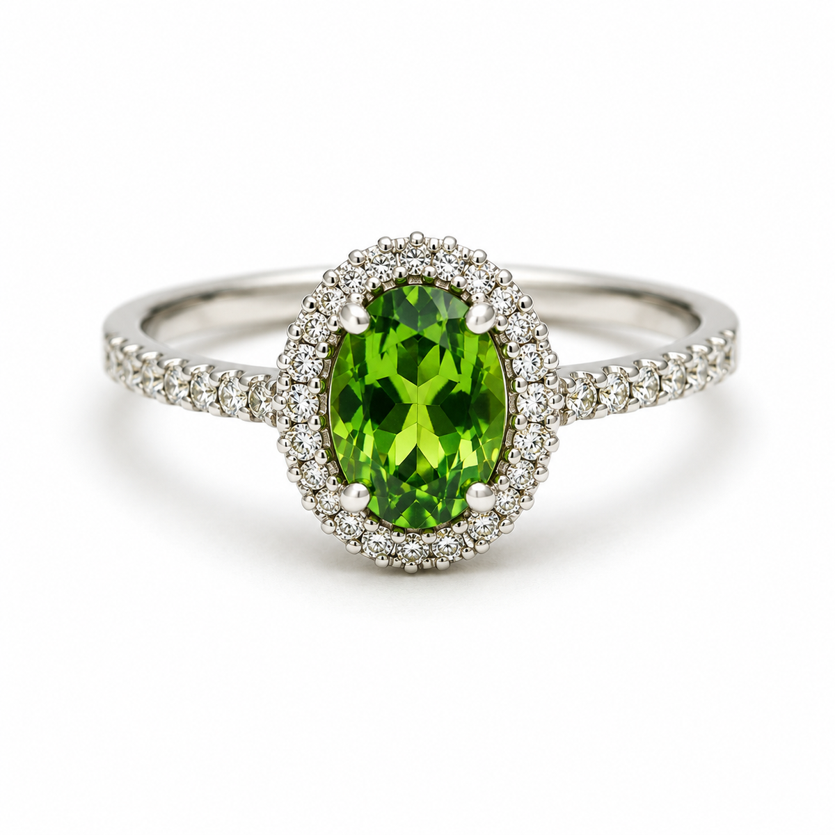 Zircon Halo Sterling Silver Ring in 925 sterling silver - photo 2 of 4