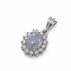 Star Sapphire & American Diamond Sterling Silver Pendant in 925 sterling silver - photo 2 of 4