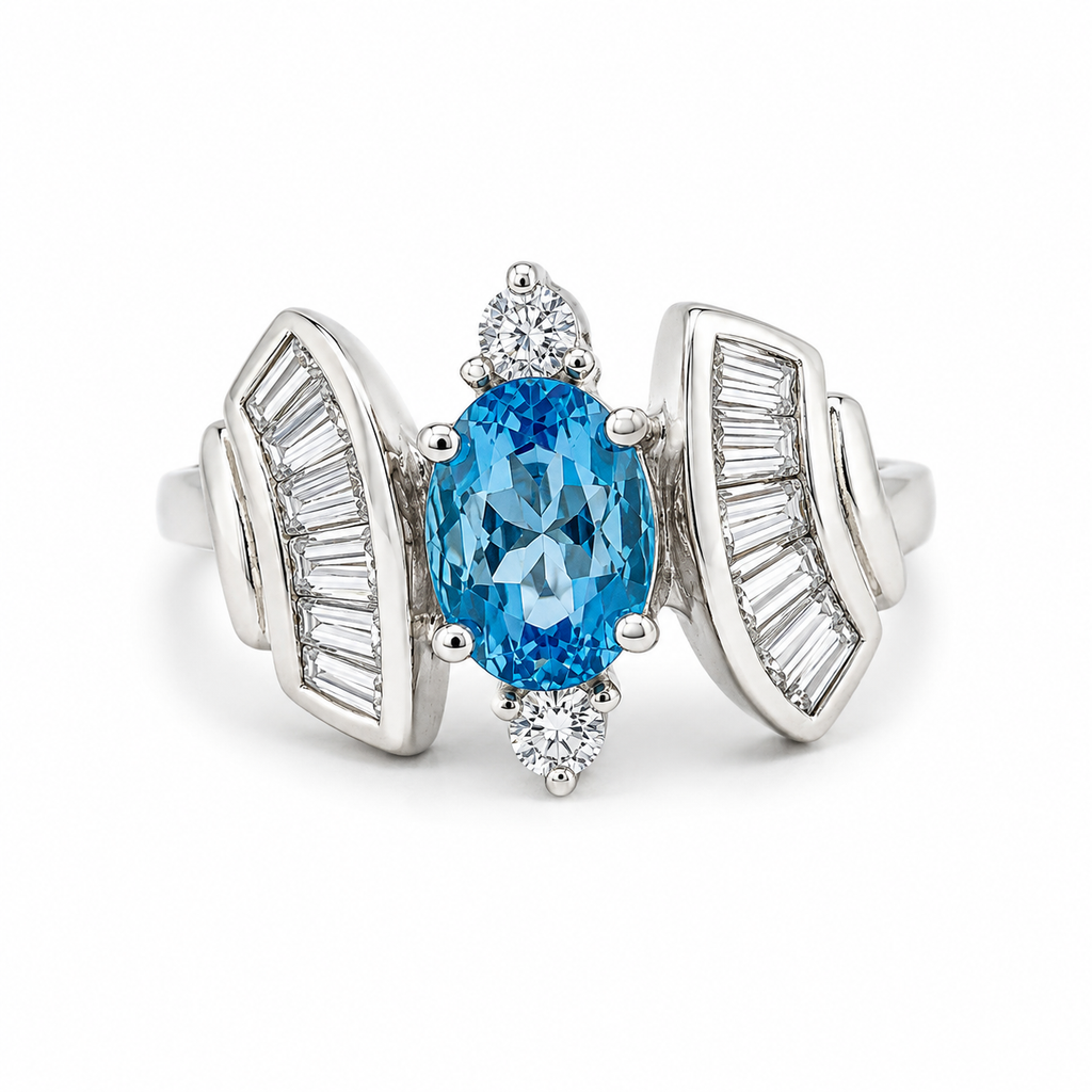 Blue Topaz Three-Stone Sterling Silver Ring in 925 sterling silver - photo 1 of 4