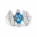 Blue Topaz Three-Stone Sterling Silver Ring in 925 sterling silver - photo 1 of 4