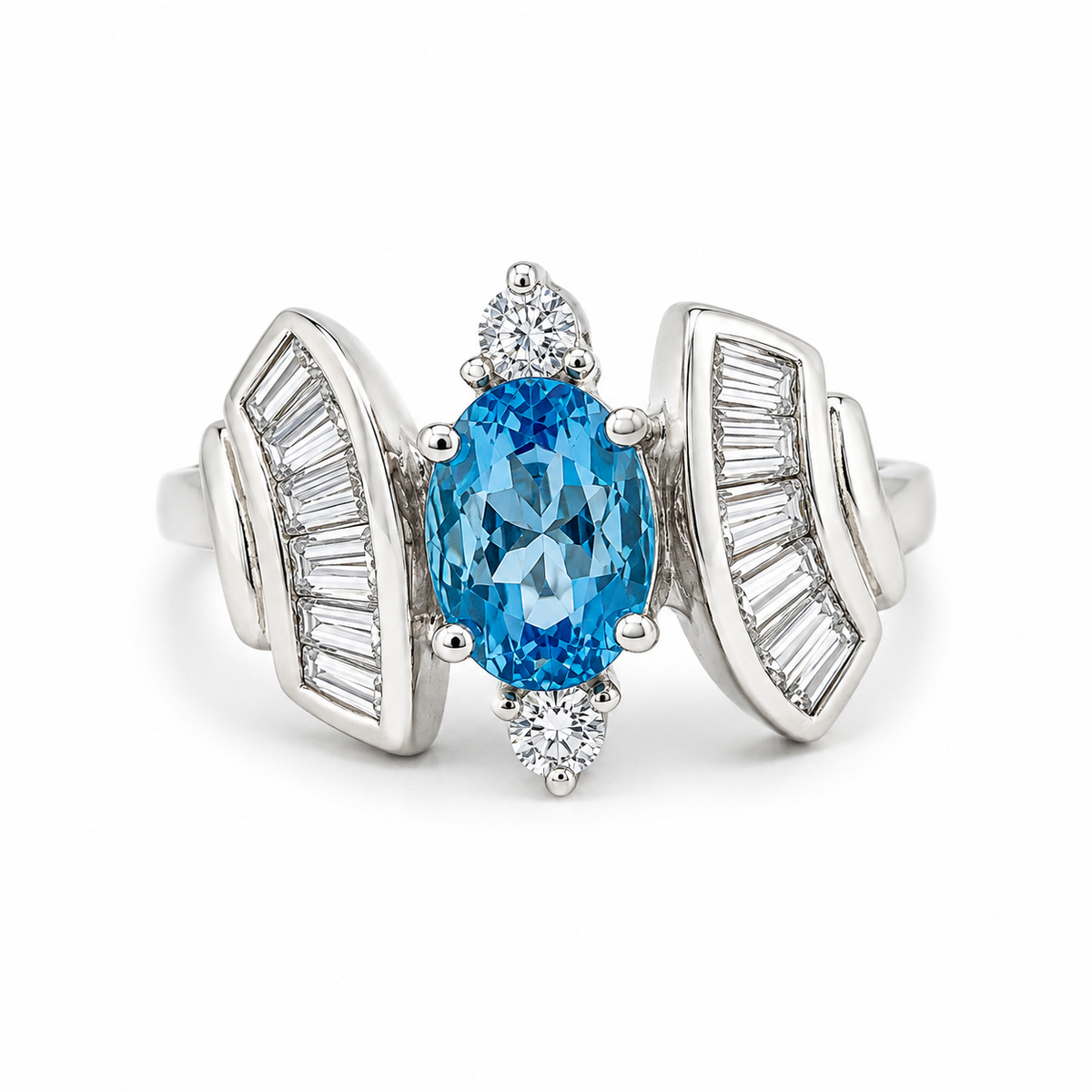Blue Topaz Three-Stone Sterling Silver Ring in 925 sterling silver - photo 1 of 4