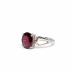 Garnet Solitaire Sterling Silver Ring in 925 sterling silver - photo 3 of 4