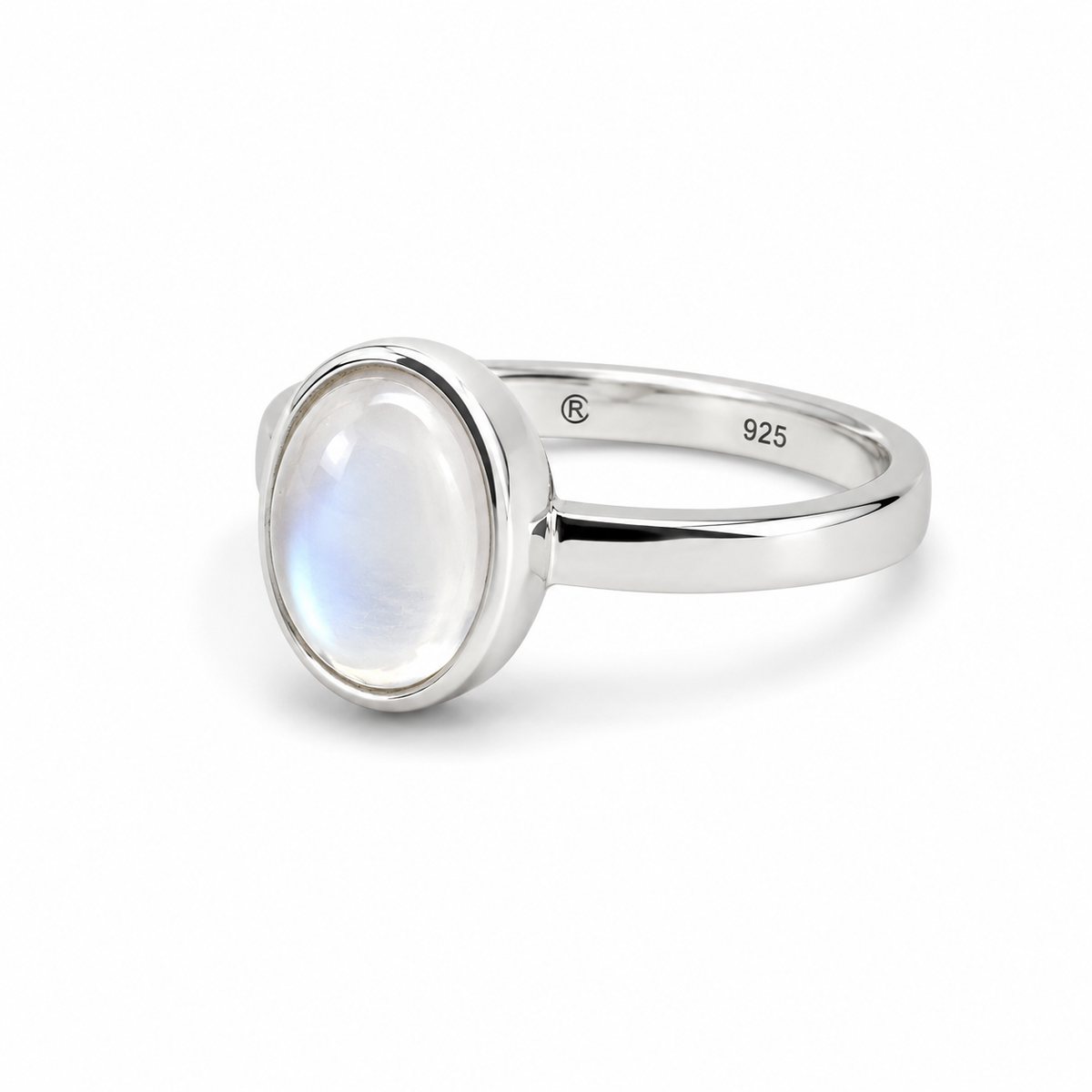 Moonstone Solitaire Sterling Silver Ring in 925 sterling silver - photo 3 of 3