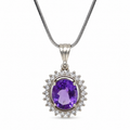 Amethyst & American Diamond Sterling Silver Pendant in 925 sterling silver - photo 1 of 5