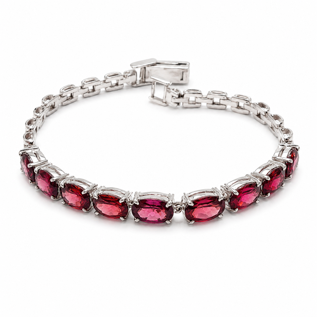 Garnet Sterling Silver Bracelet in 925 sterling silver - photo 1 of 4