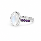 Moonstone Solitaire Sterling Silver Ring in 925 sterling silver - photo 3 of 4