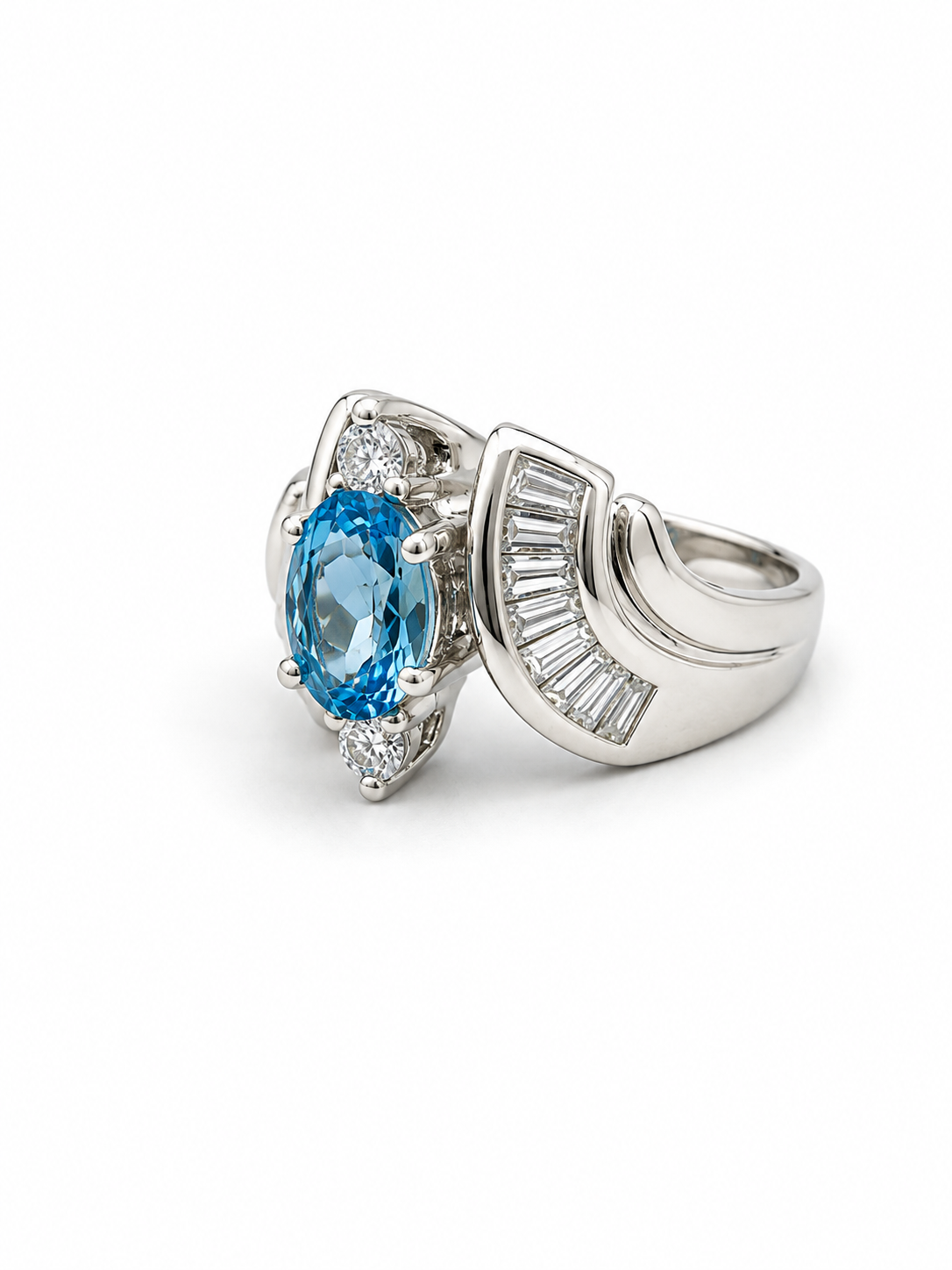 Blue Topaz Three-Stone Sterling Silver Ring in 925 sterling silver - photo 2 of 4