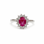 Garnet Halo Sterling Silver Ring in 925 sterling silver - photo 2 of 4