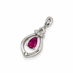 Tourmaline & American Diamond Sterling Silver Pendant in 925 sterling silver - photo 4 of 5